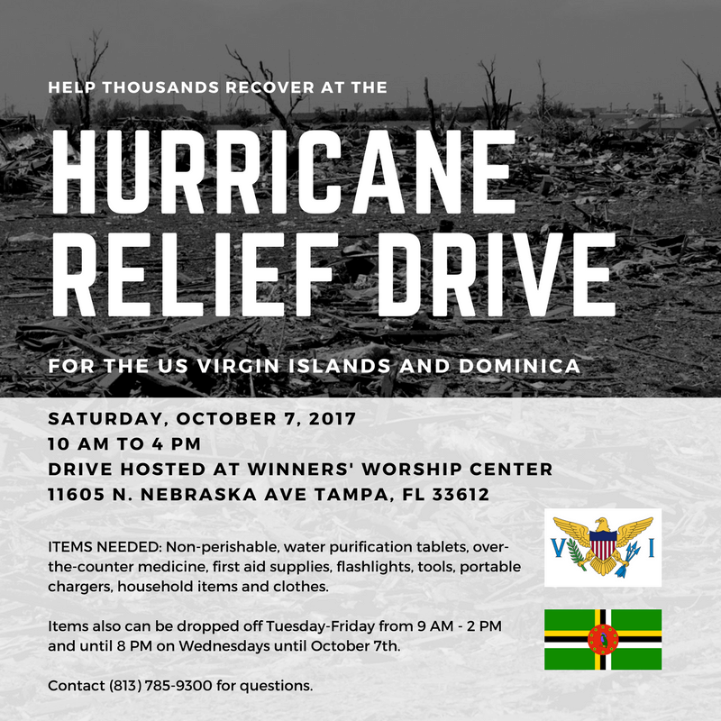 Hurricane Relief Drive | Winners' Worship Center Church - Tampa, FL ...